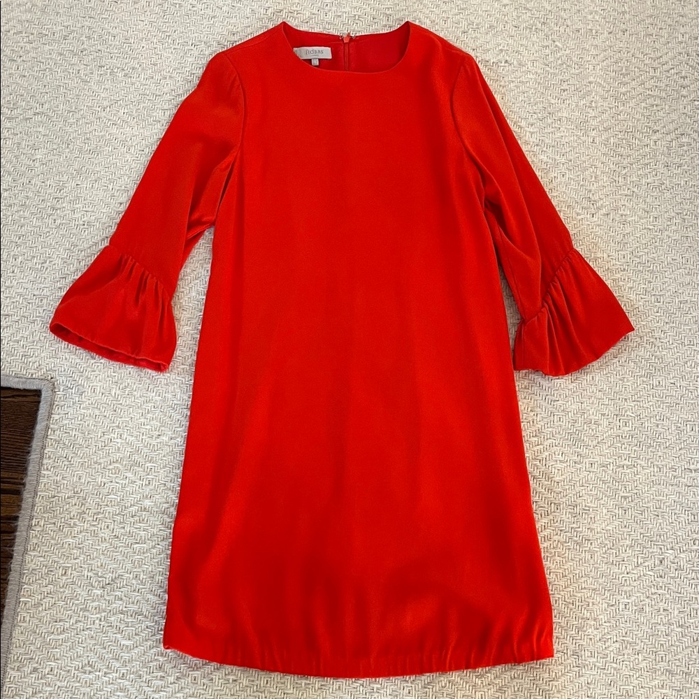 Elegant Red Dress with Bell Sleeves